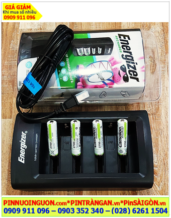 Energizer CHFC _Bộ sạc 4viên pin AA, Kèm sẳn 4 Pin sạc Camelion NH-AA2700ARBP2 Alwaysready